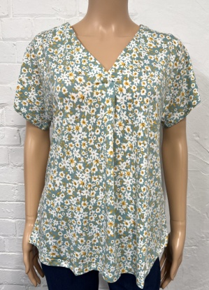 Sugar Crisp Short Sleeve Floral Top